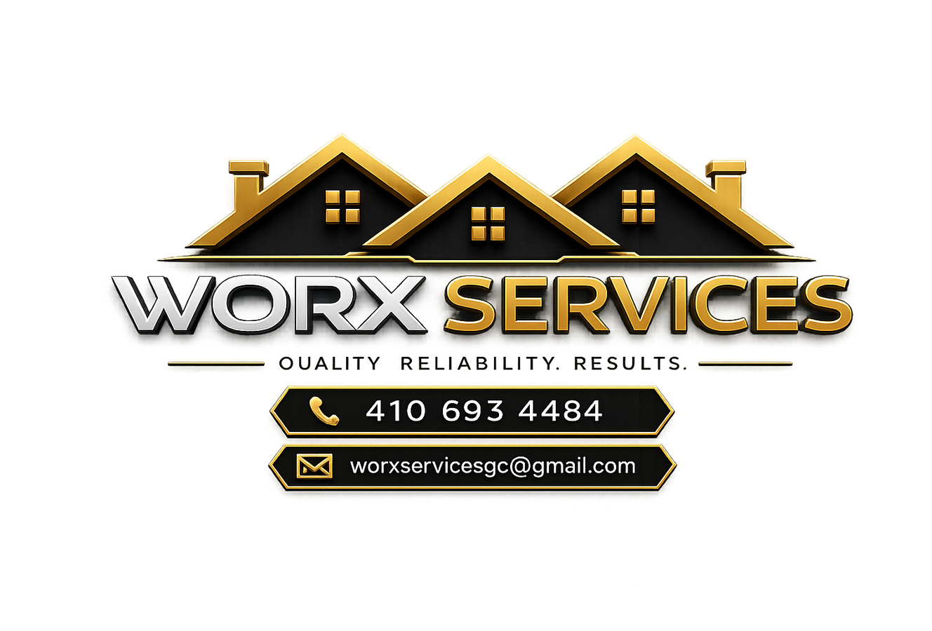 WORX Services logo with phone number and email